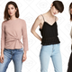 H&M+ Short Dress, $40 | Crinkled Jersey Top, $30 | Short Camisole Top, $40 | Linen-blend Biker Jacket, $55